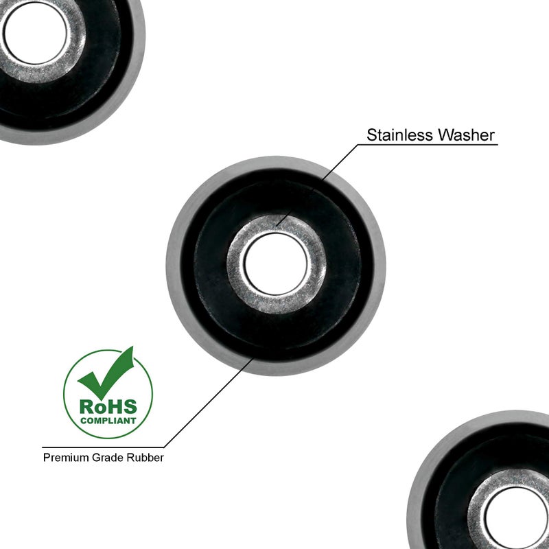 Otrestodyl Rubber Cutting Board Feet with Stainless Washer and Screws, 3/4" Small Black Round Rubber Feet, Non Slip Bumper Pads for Furniture, Electronics & Application,20 Pack - Image 3